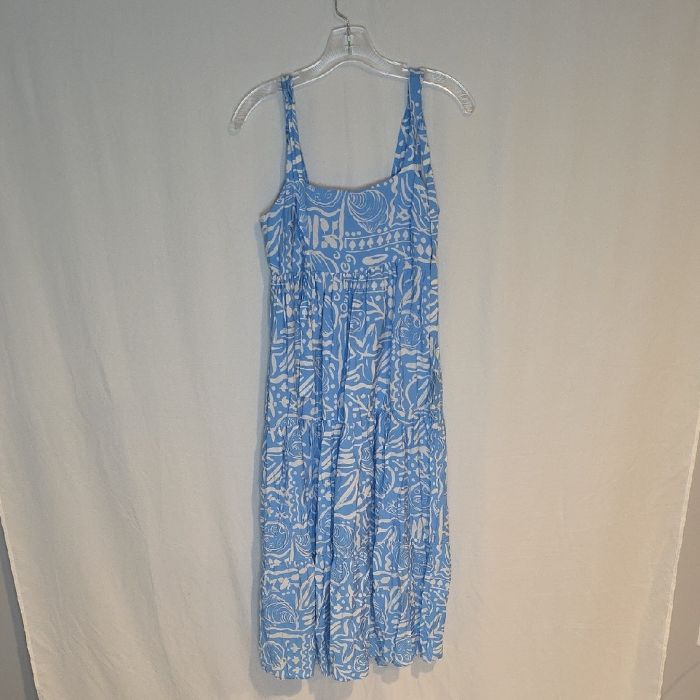 Blu Pepper Light Blue Patterned Midi Dress